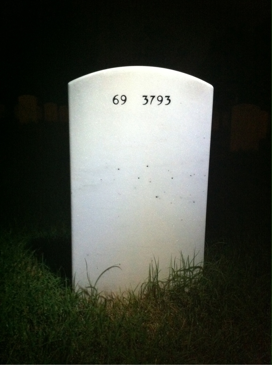 Back of headstone — James Fletcher