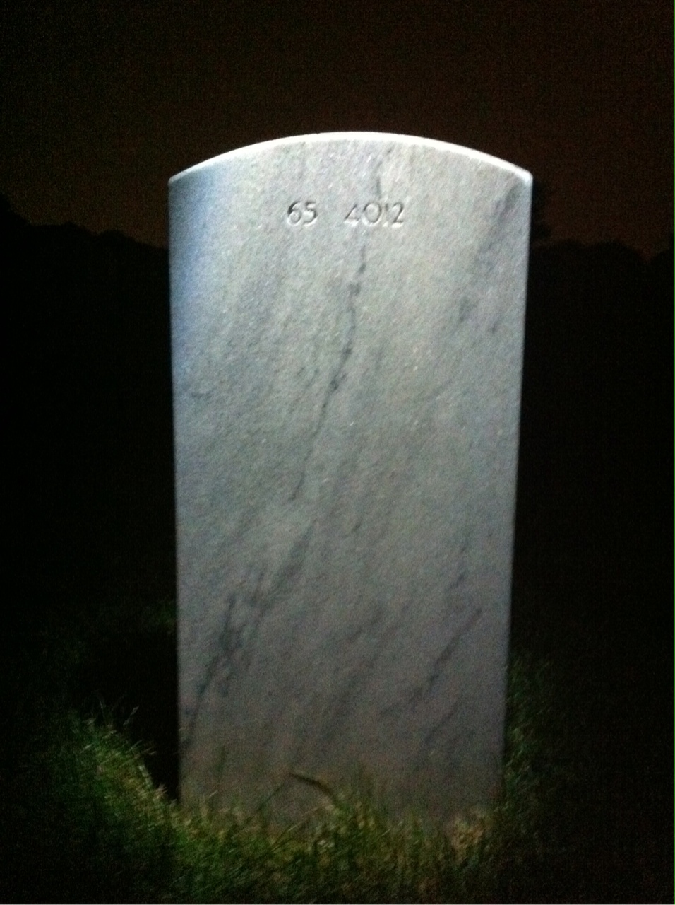 Back of headstone — Paul Benson