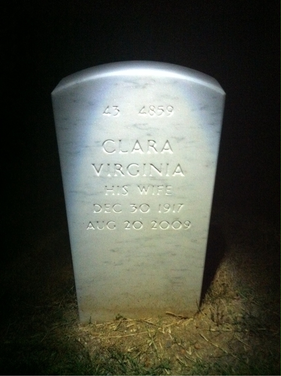 Back of headstone — Ellis Chittams