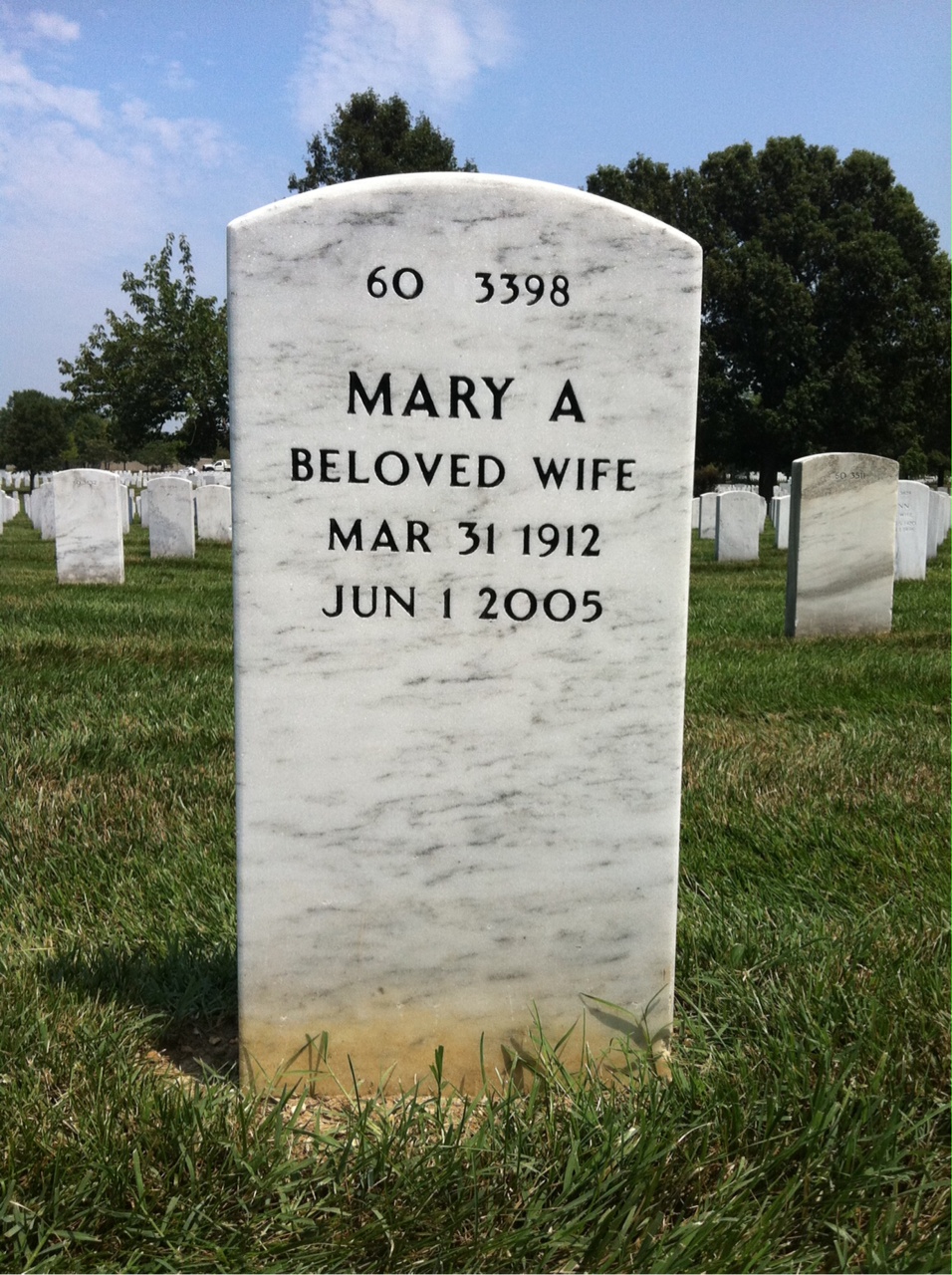 Back of headstone — Francis Buckley