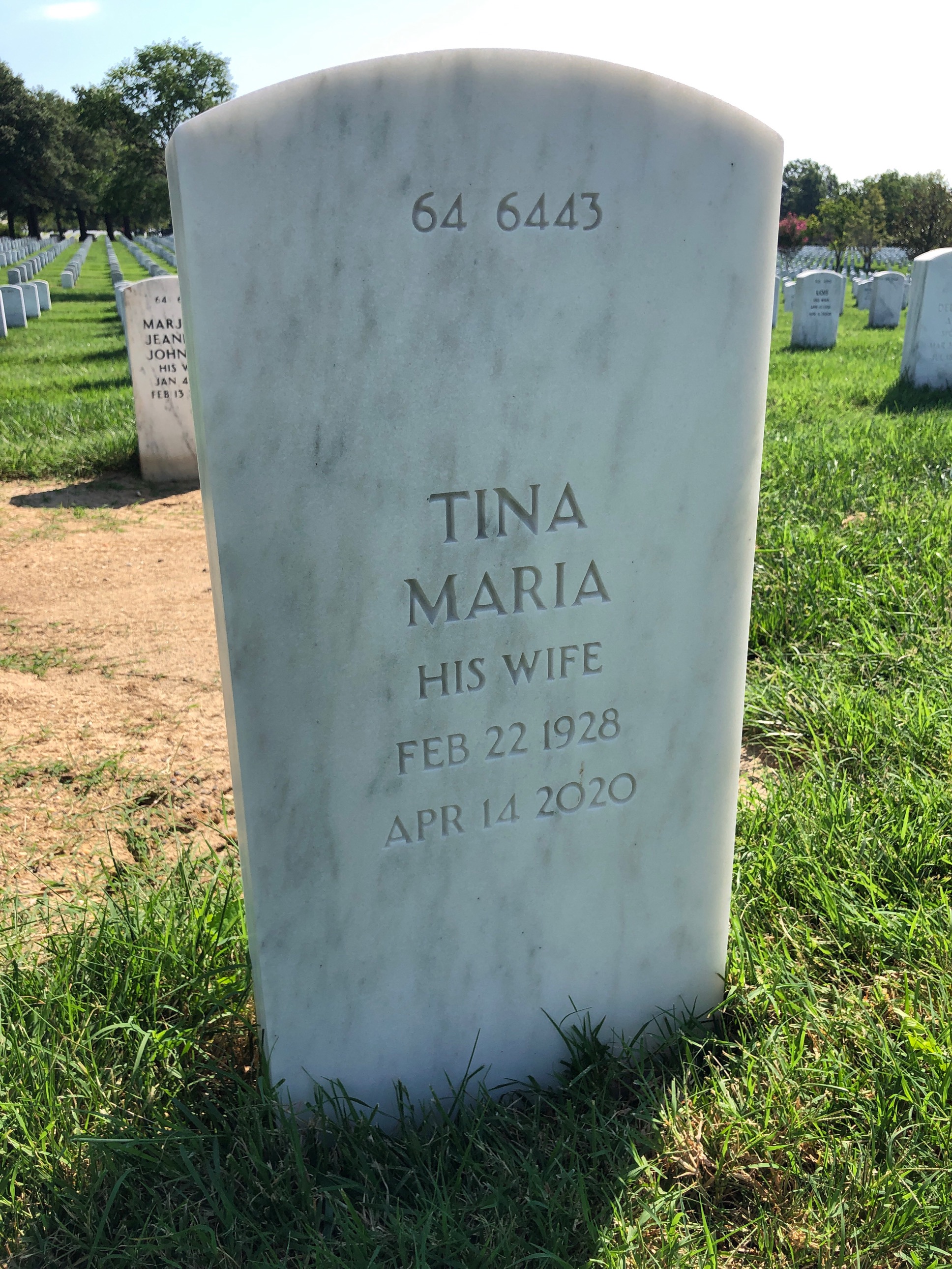Back of headstone — John Terrien