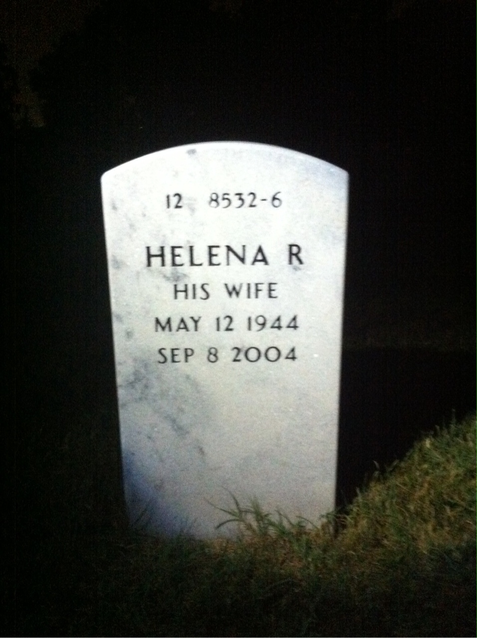 Back of headstone — Leroy Hyman