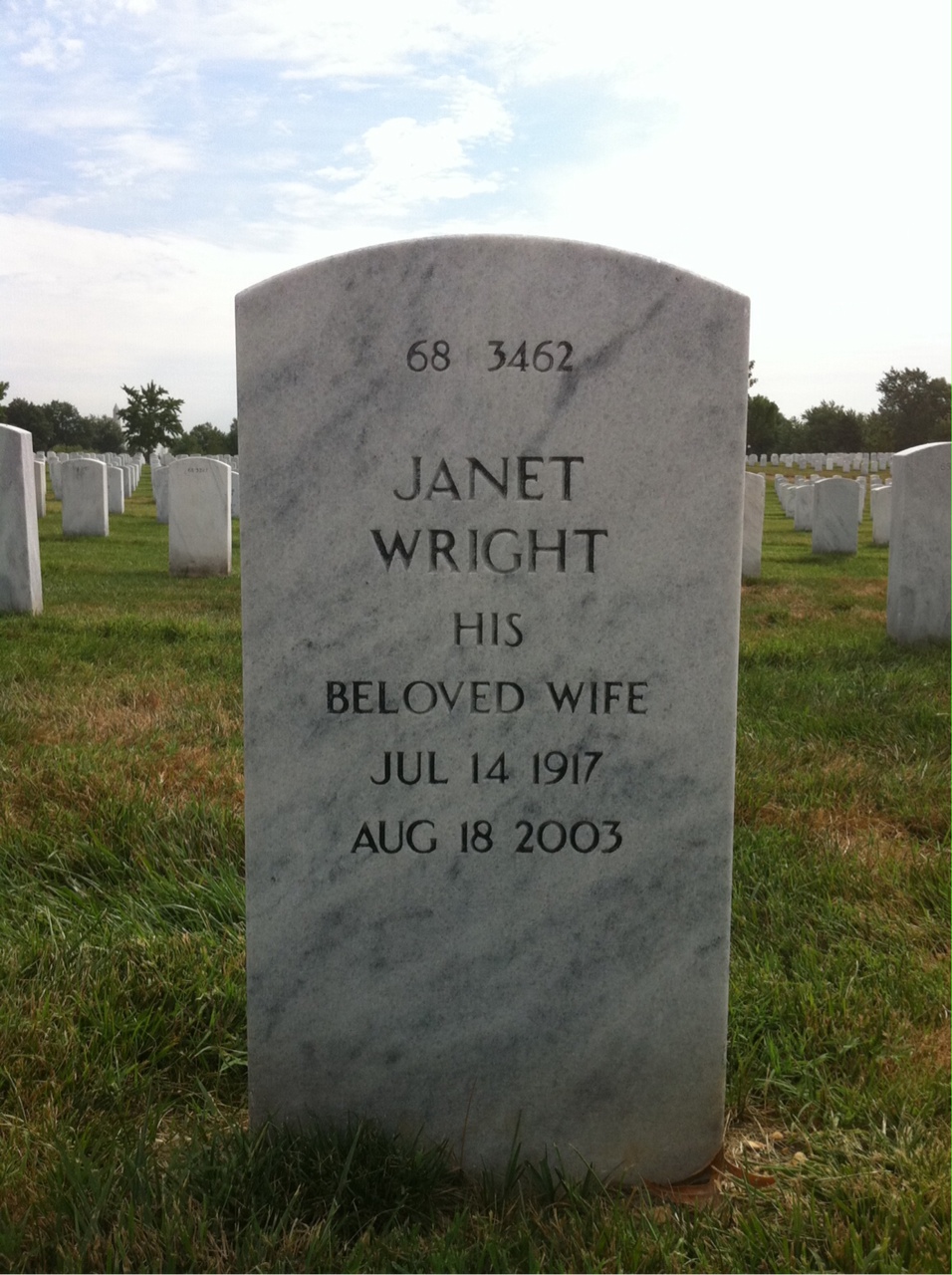Back of headstone — Clyde Barker