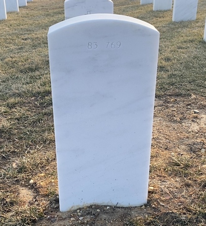 Back of headstone — Rickie Cox