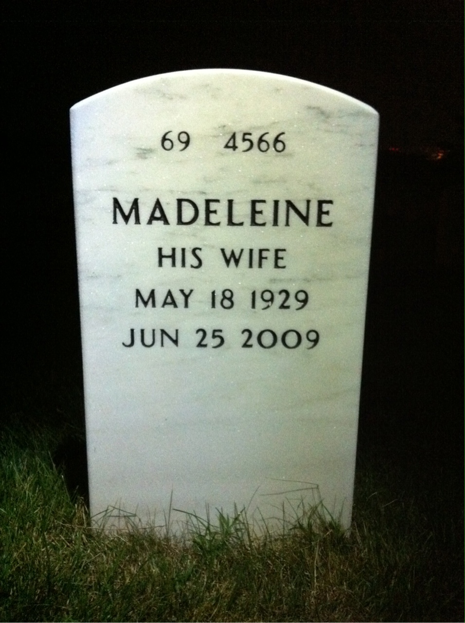 Back of headstone — Jerrald Cowell