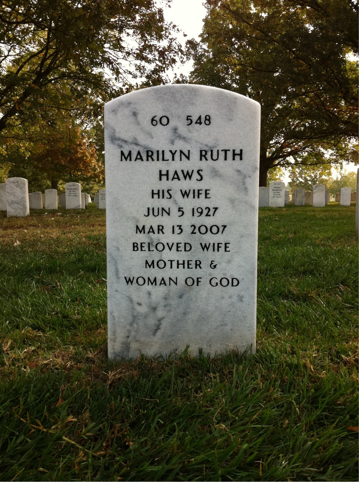 Back of headstone — Bill Carroll
