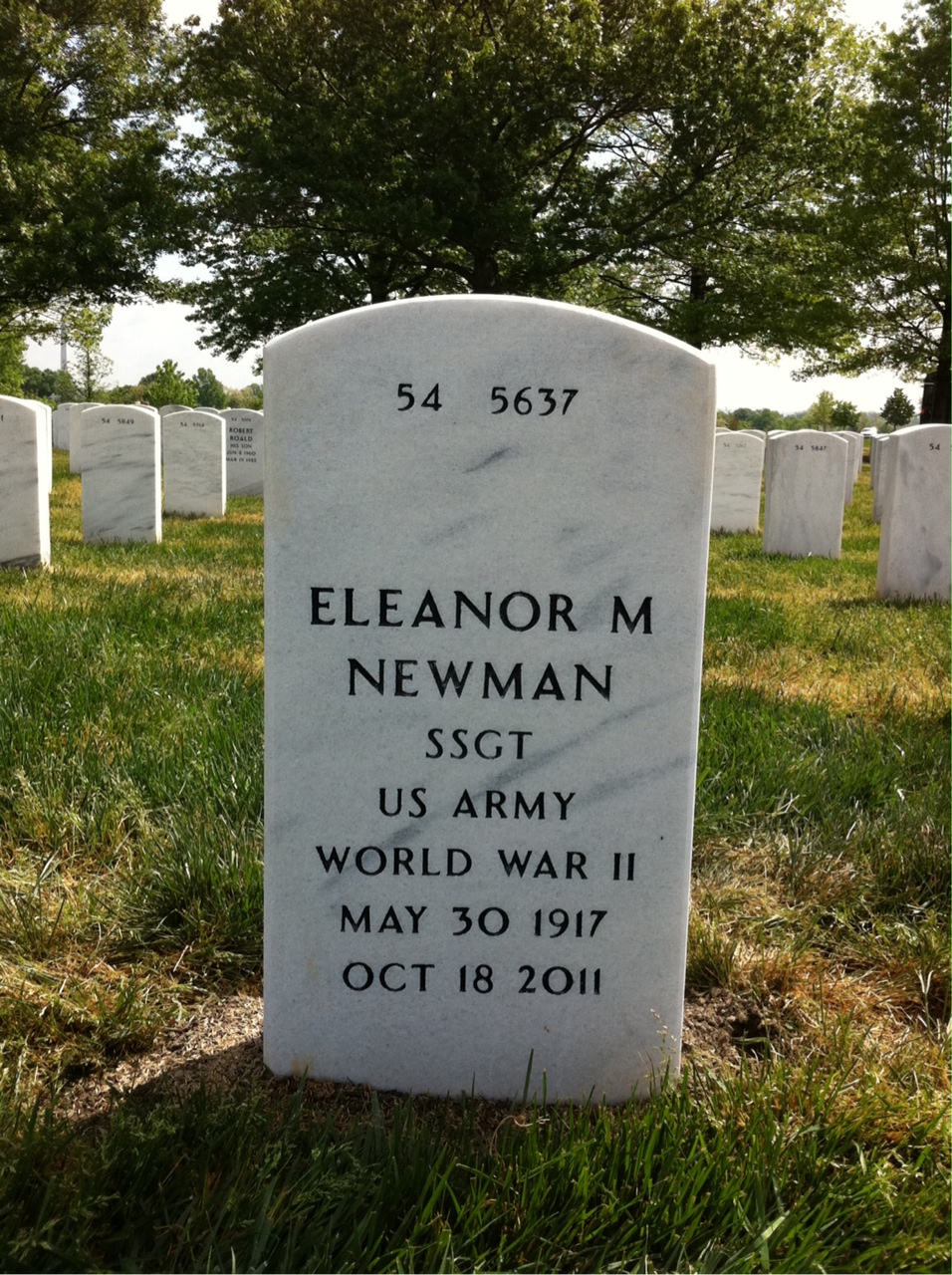 Back of headstone — Paul Newman