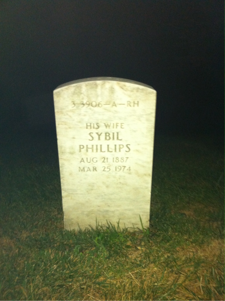 Back of headstone — John Milligan