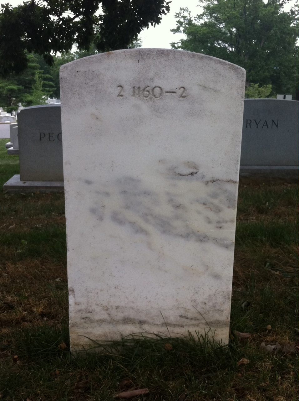Back of headstone — John Adkerson