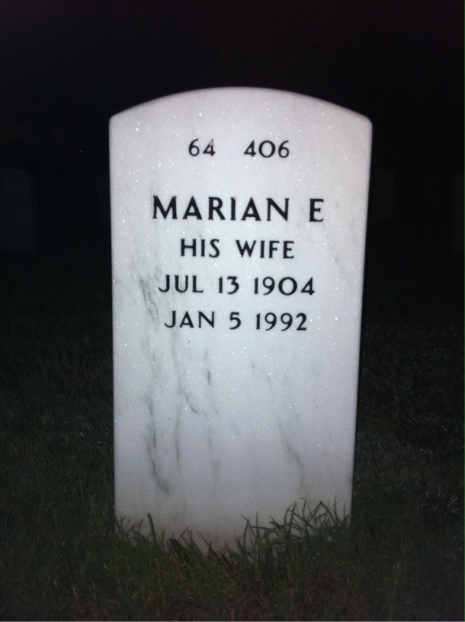 Back of headstone — Edward Little