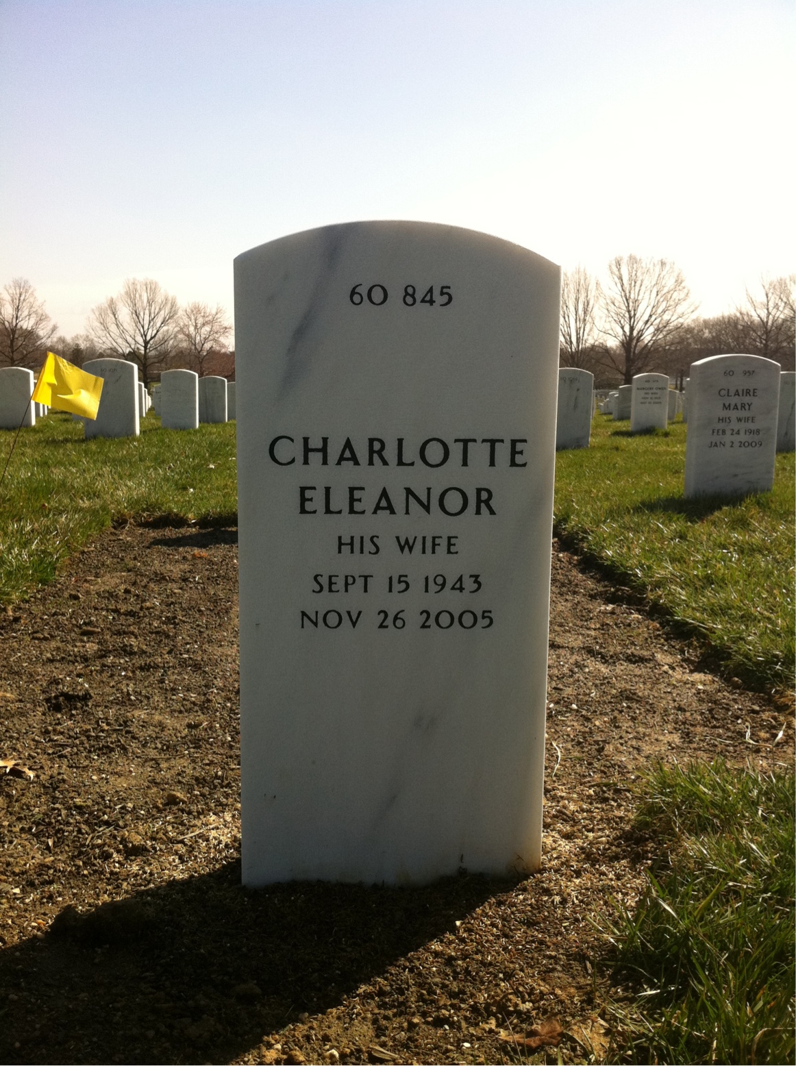 Back of headstone — Gerald Gurry