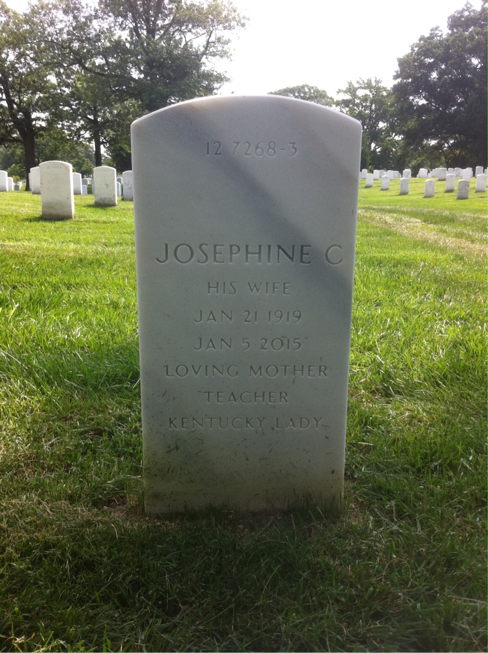 Back of headstone — Carl Moore