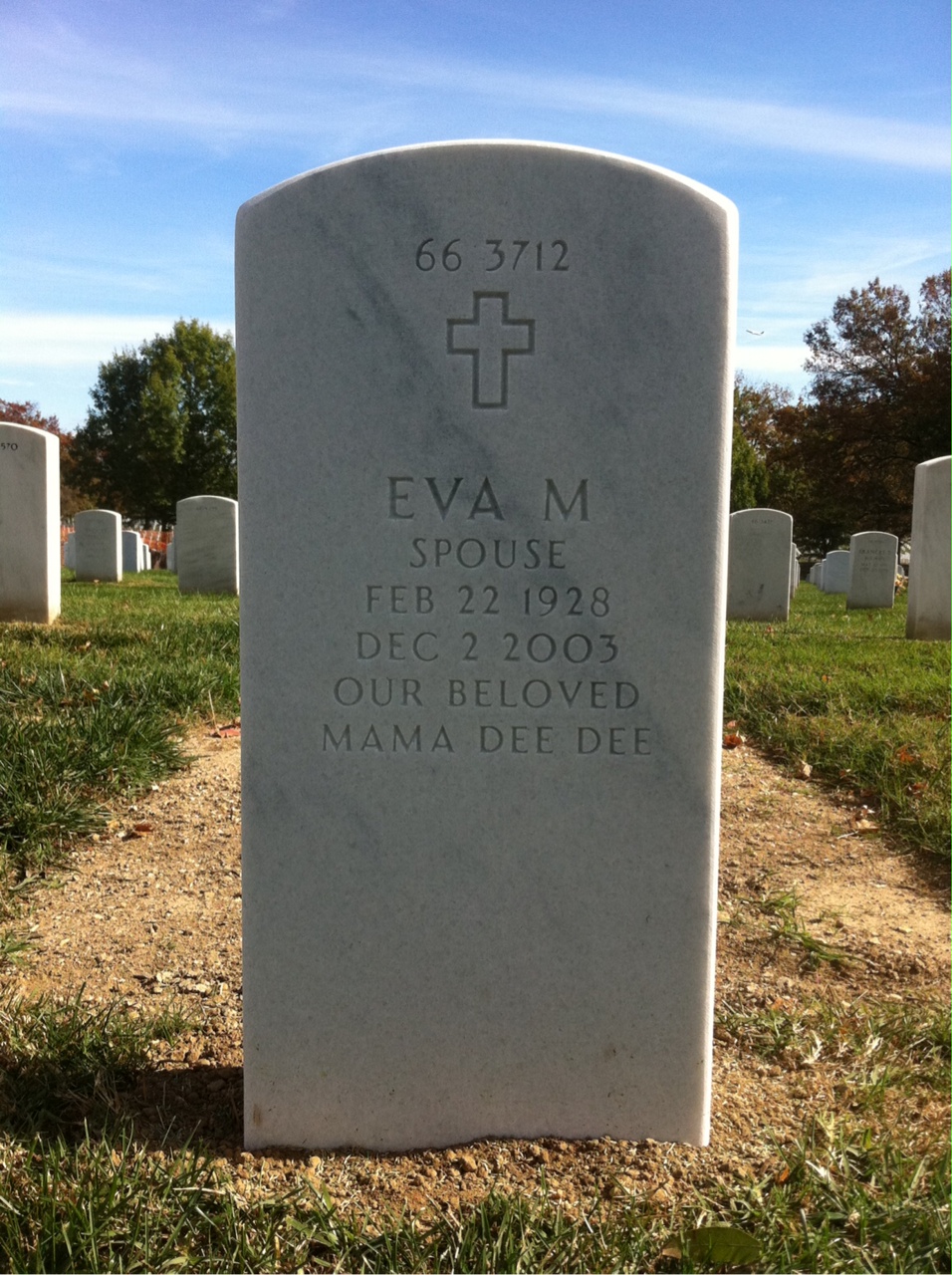 Back of headstone — David Hurt