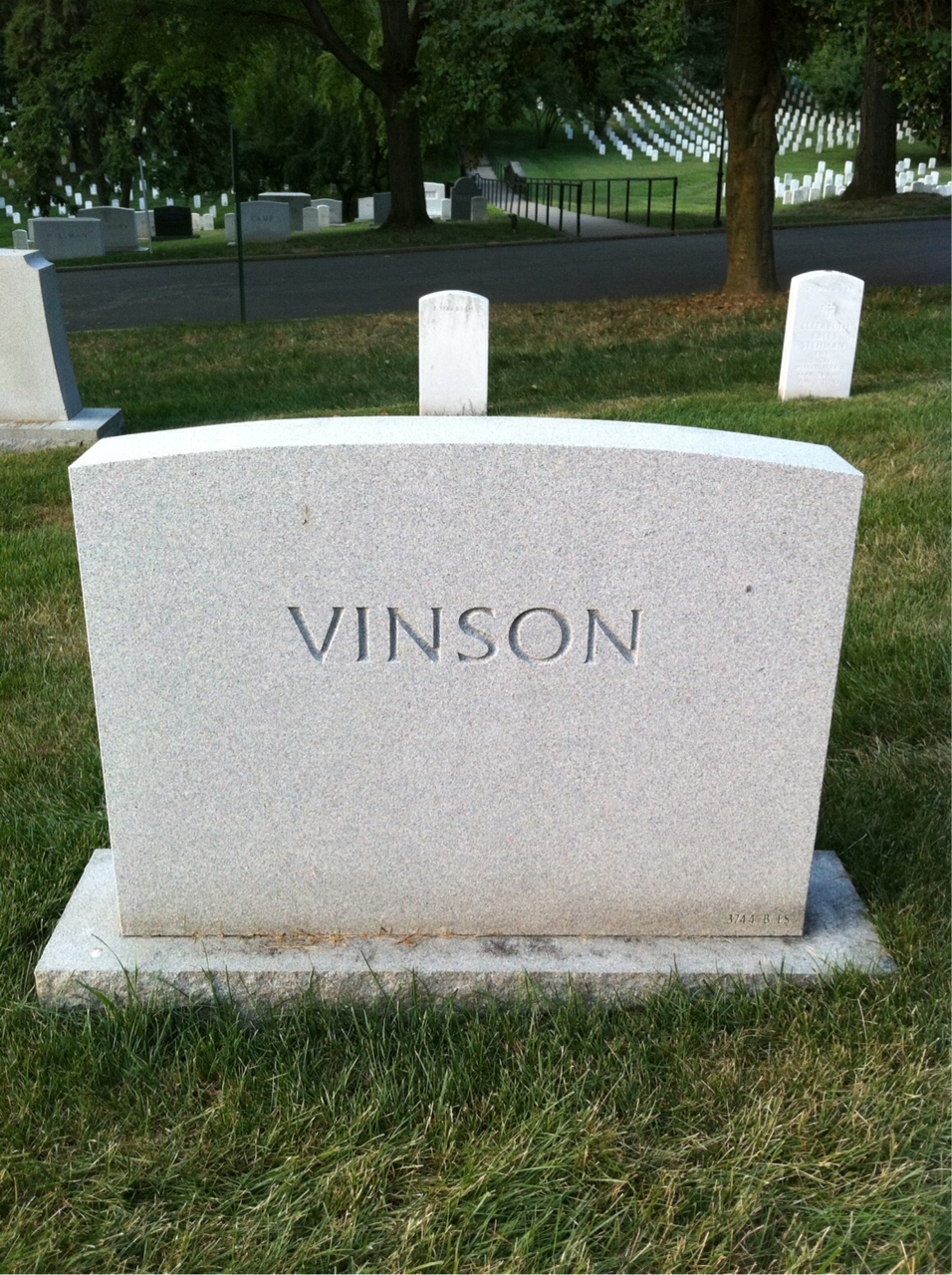 Back of headstone — Newell Vinson