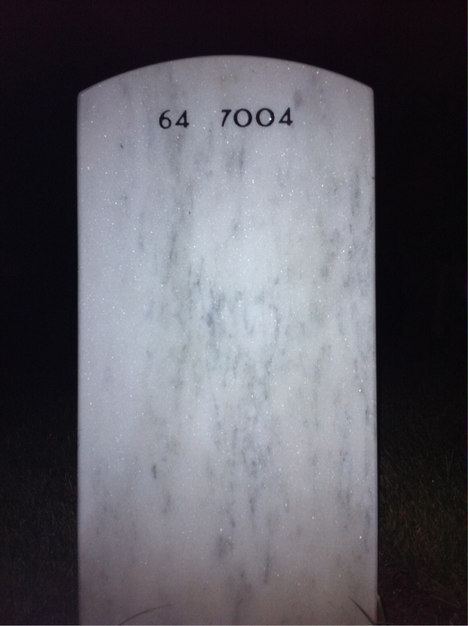 Back of headstone — Edward Patterson