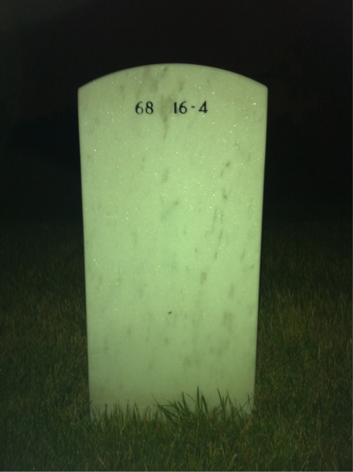 Back of headstone — Leslie Van Sickle