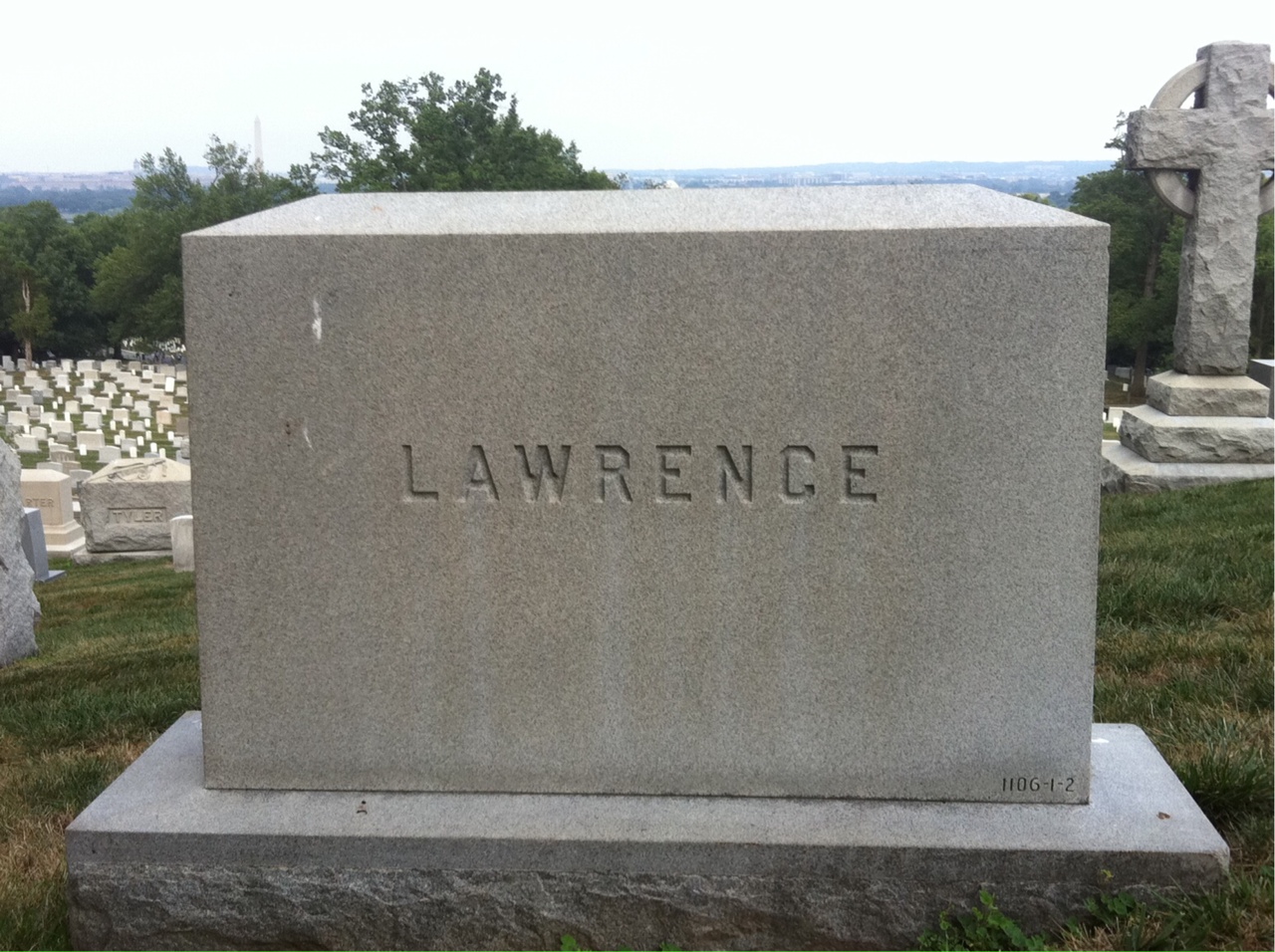 Back of headstone — William Henry Lawrence