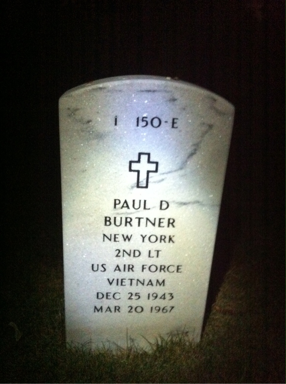 Back of headstone — Clair Burtner