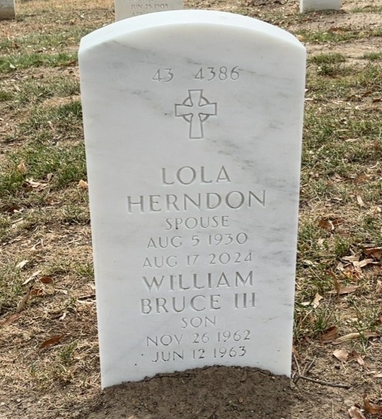 Back of headstone — William Bruce Matthews