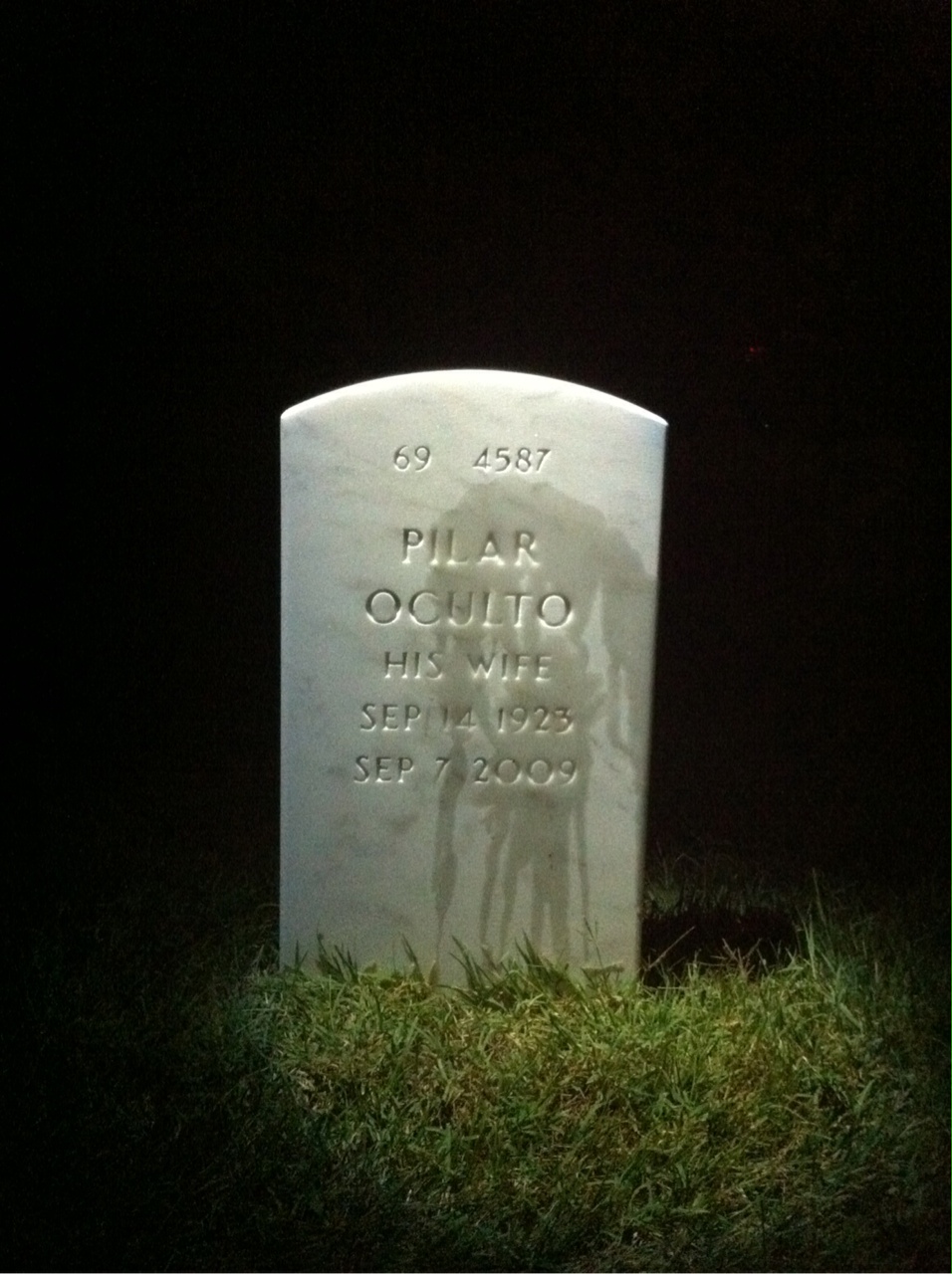 Back of headstone — Calvin Greffenreid