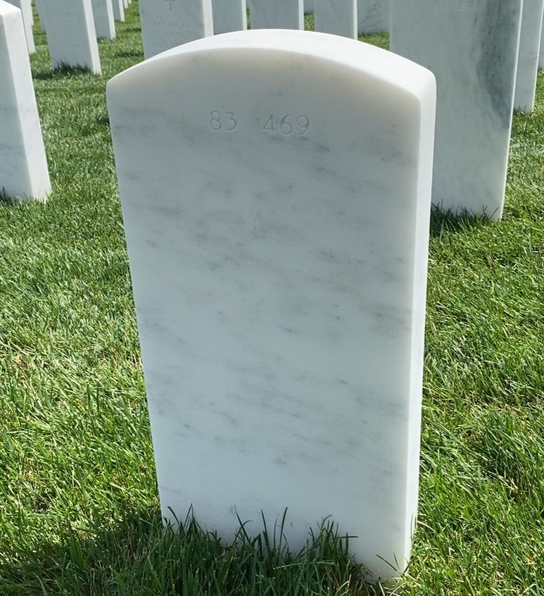 Back of headstone — Robert John Lucas