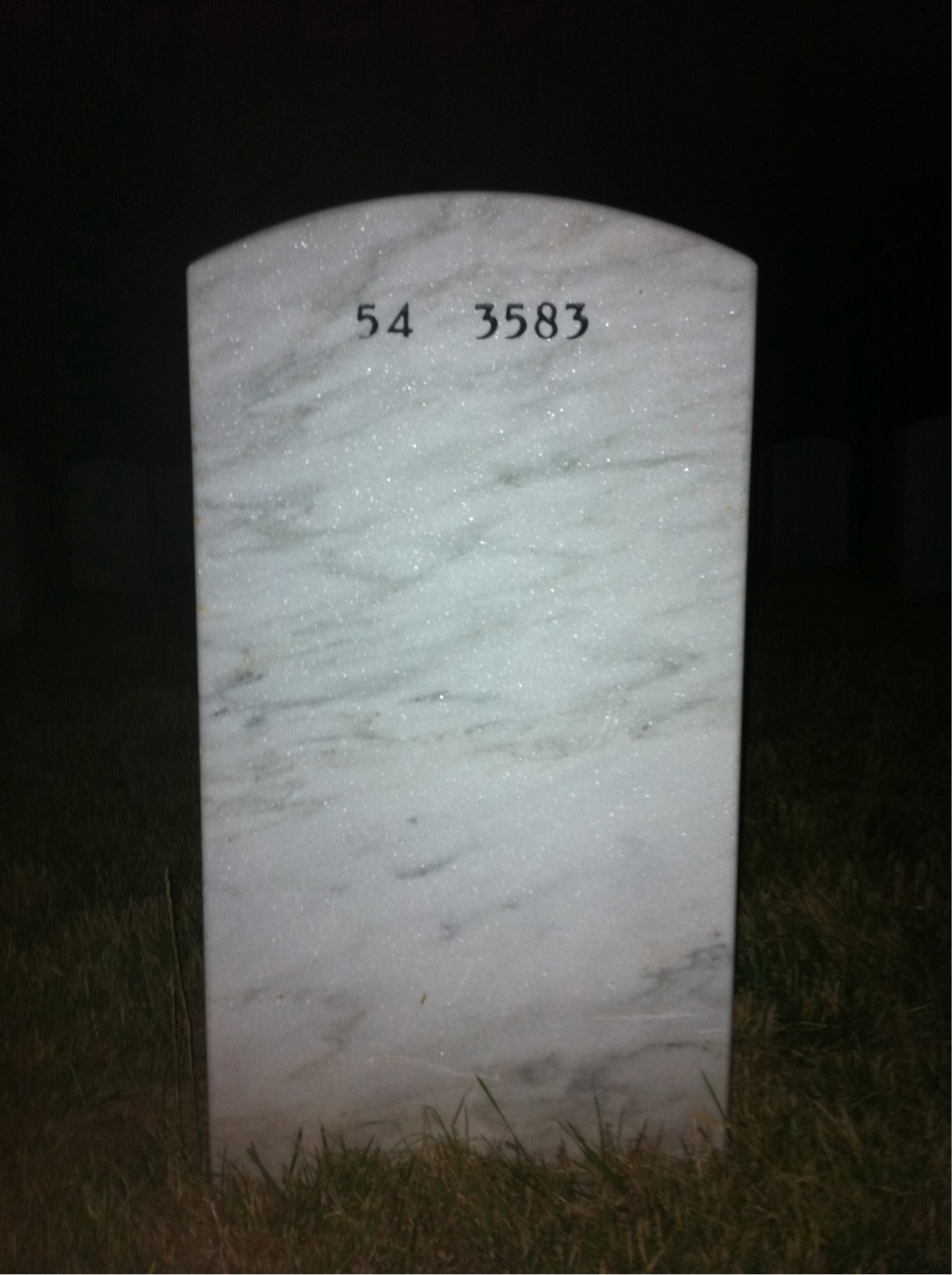 Back of headstone — Thomas M Conway