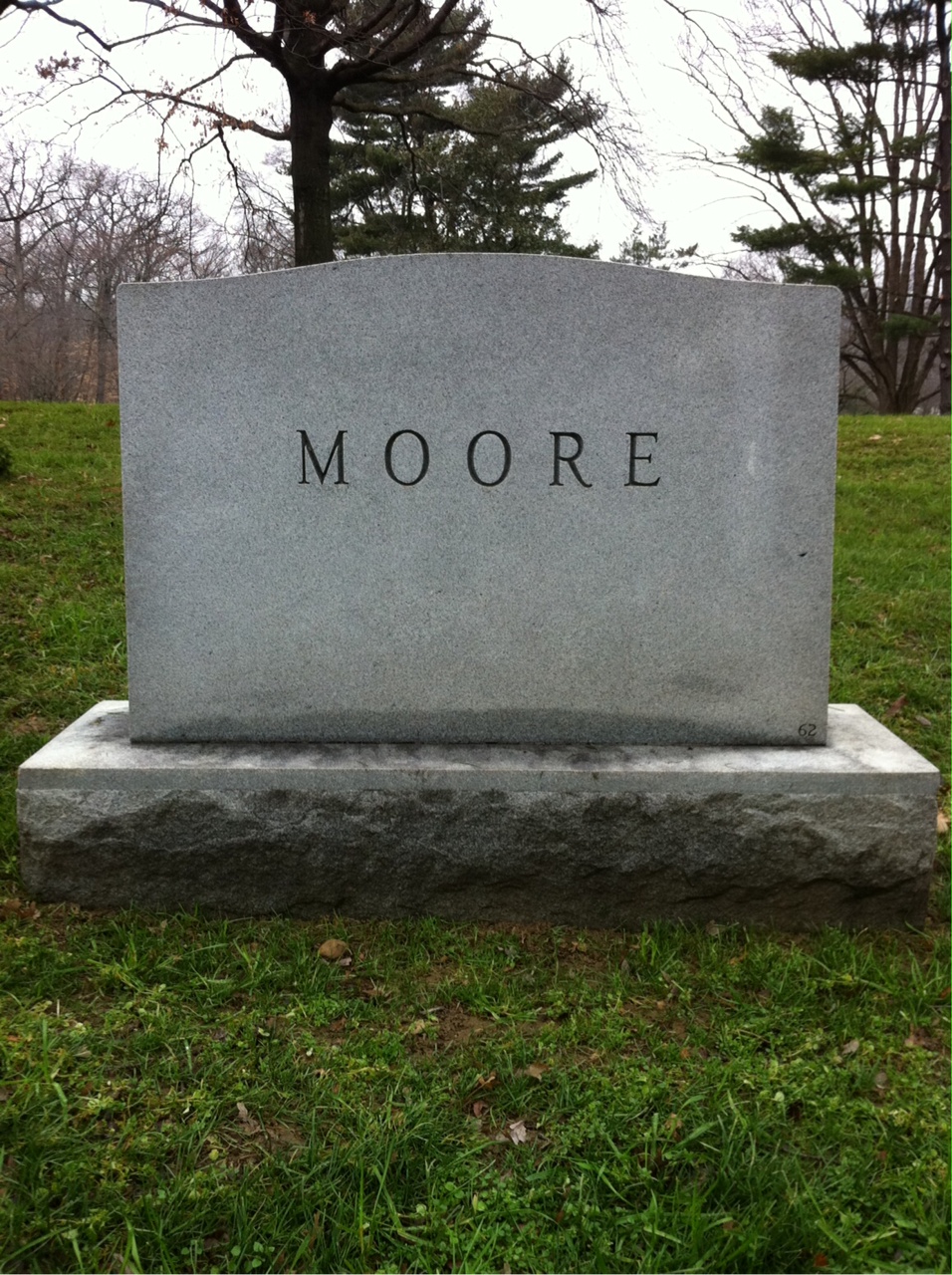 Back of headstone — Theophilus Moore