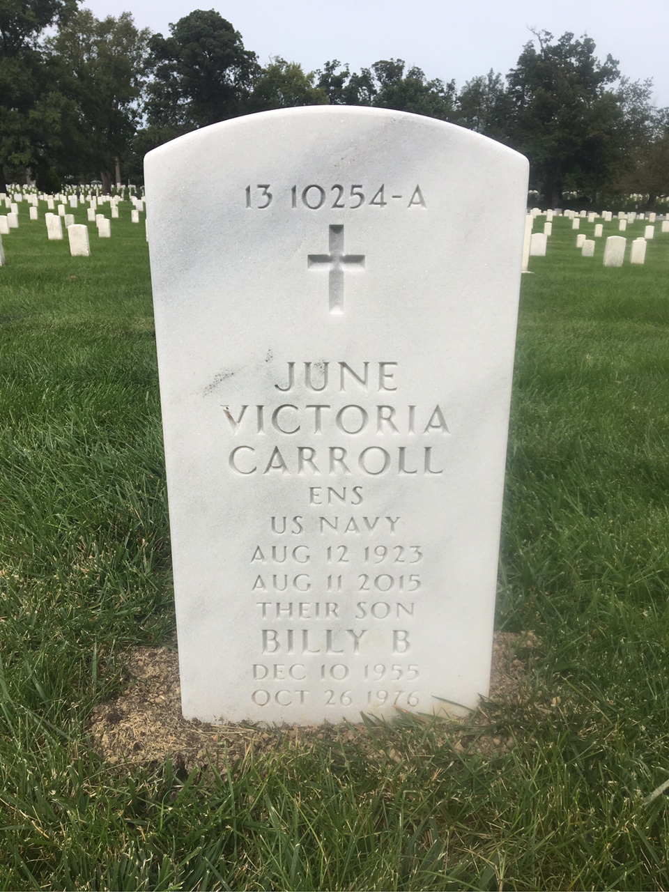 Back of headstone — Billy Carroll