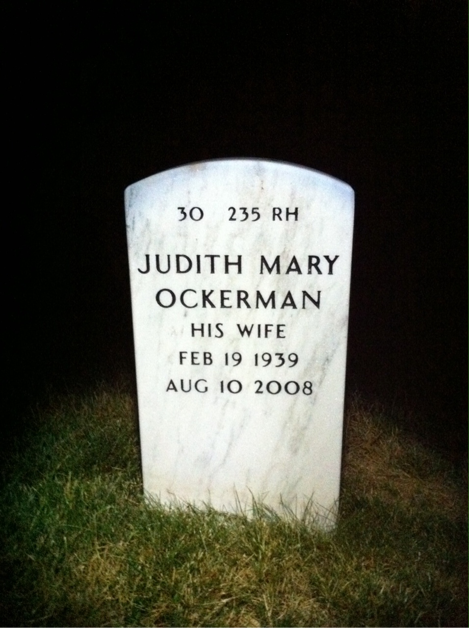 Back of headstone — Thorvald Overn