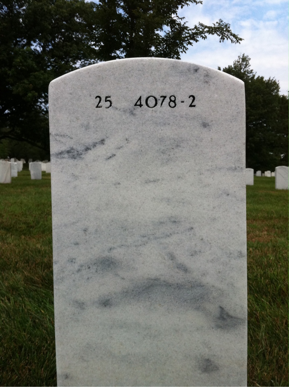 Back of headstone — Joe Martin