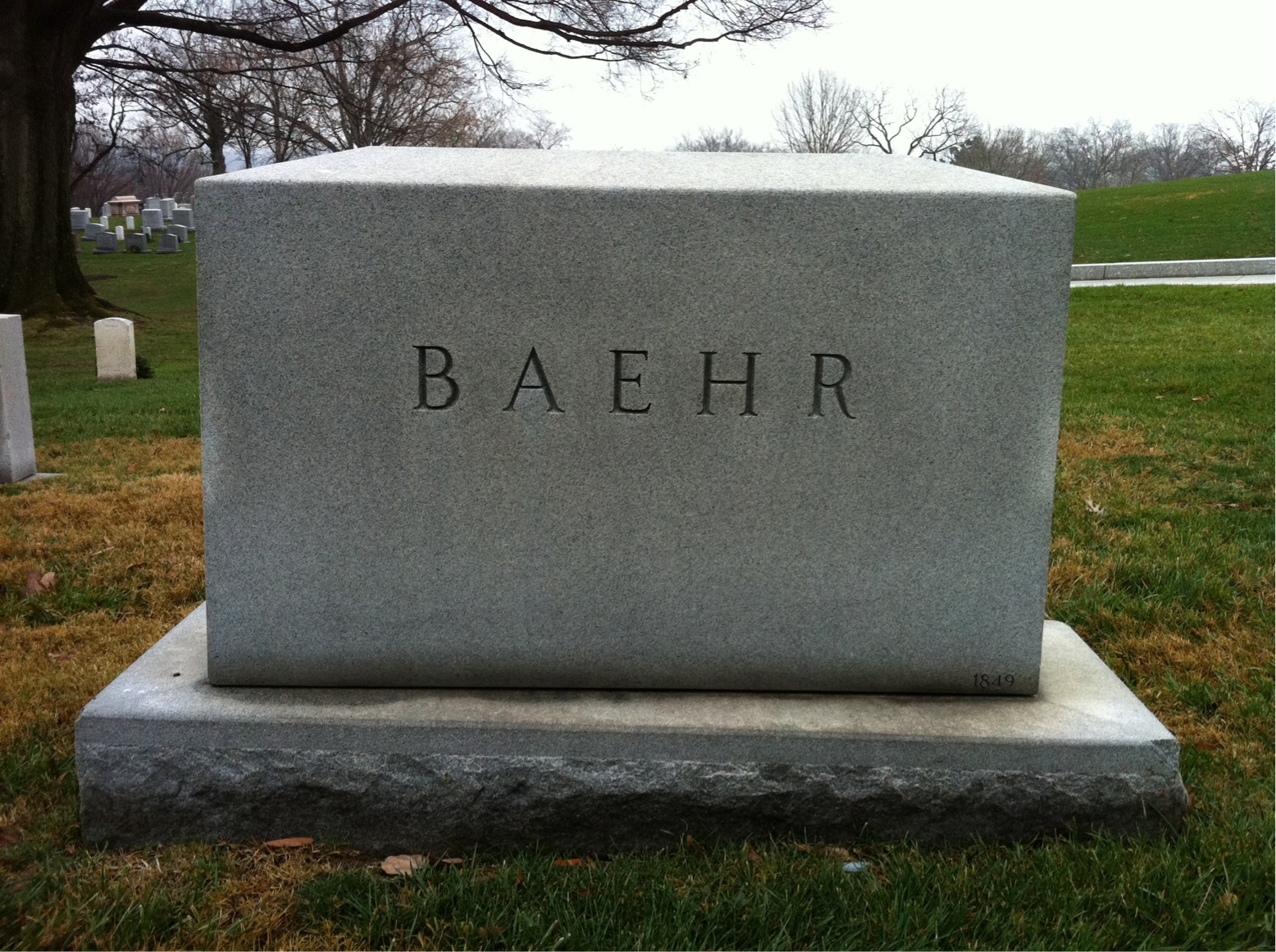 Back of headstone — Betty Baehr