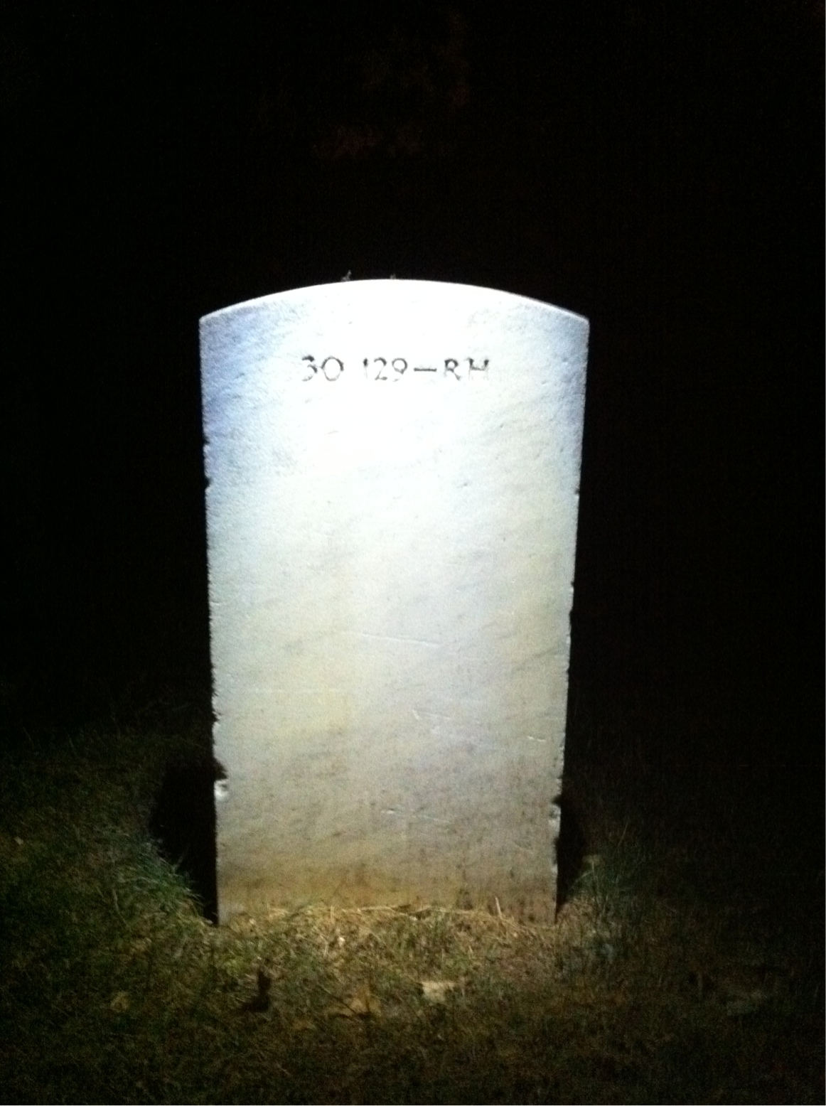 Back of headstone — Malcolm Milligan