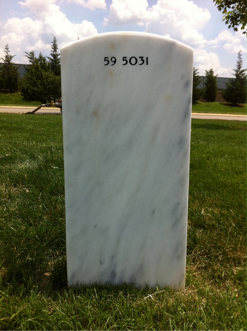 Back of headstone — Val Alva