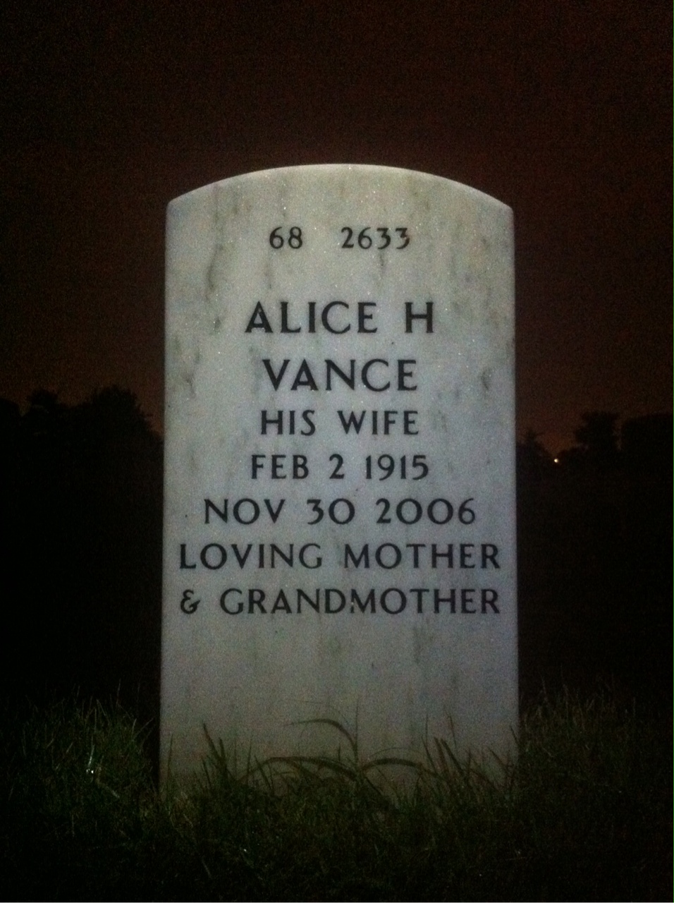 Back of headstone — Edwin Whitney
