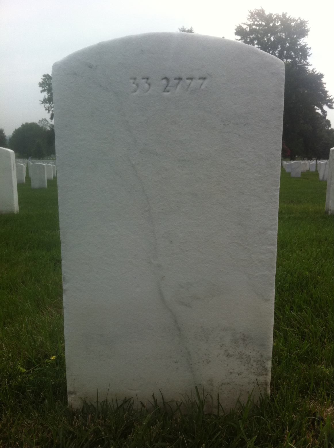 Back of headstone — John Crim