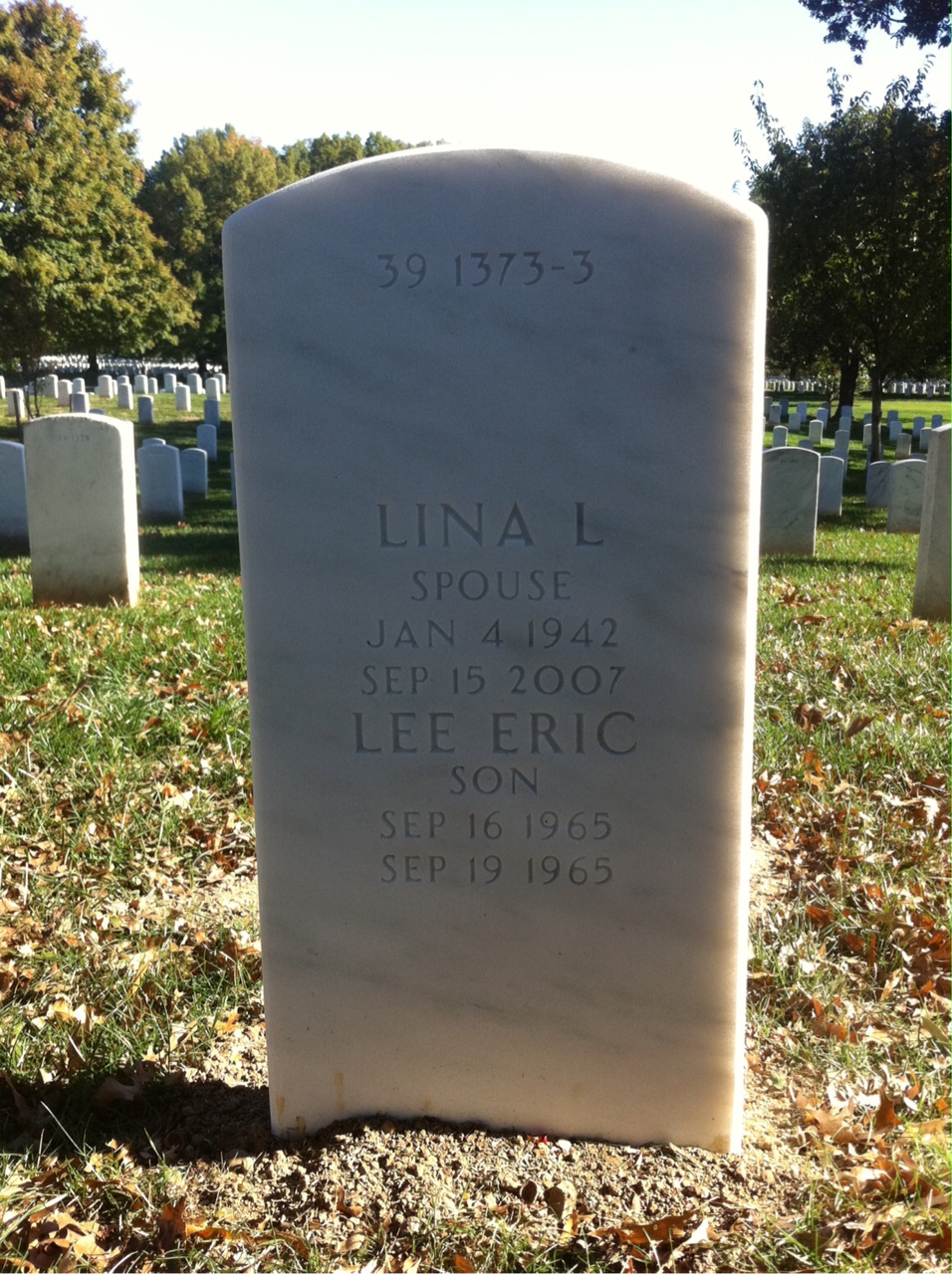 Back of headstone — Cecil Smith