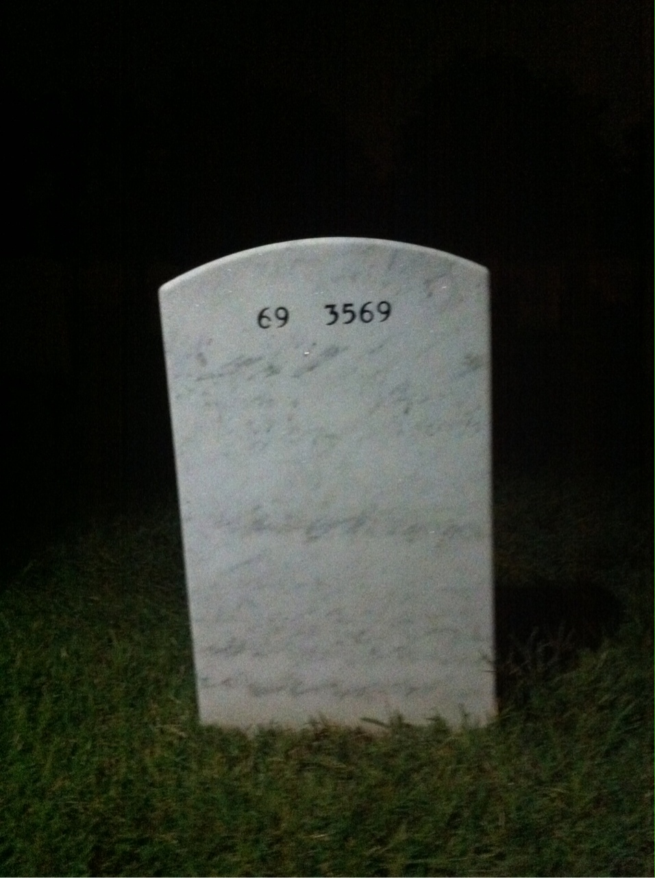 Back of headstone — John Meyers