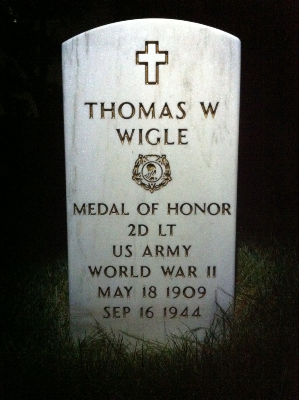 Headstone of Thomas Wilfred Wigle