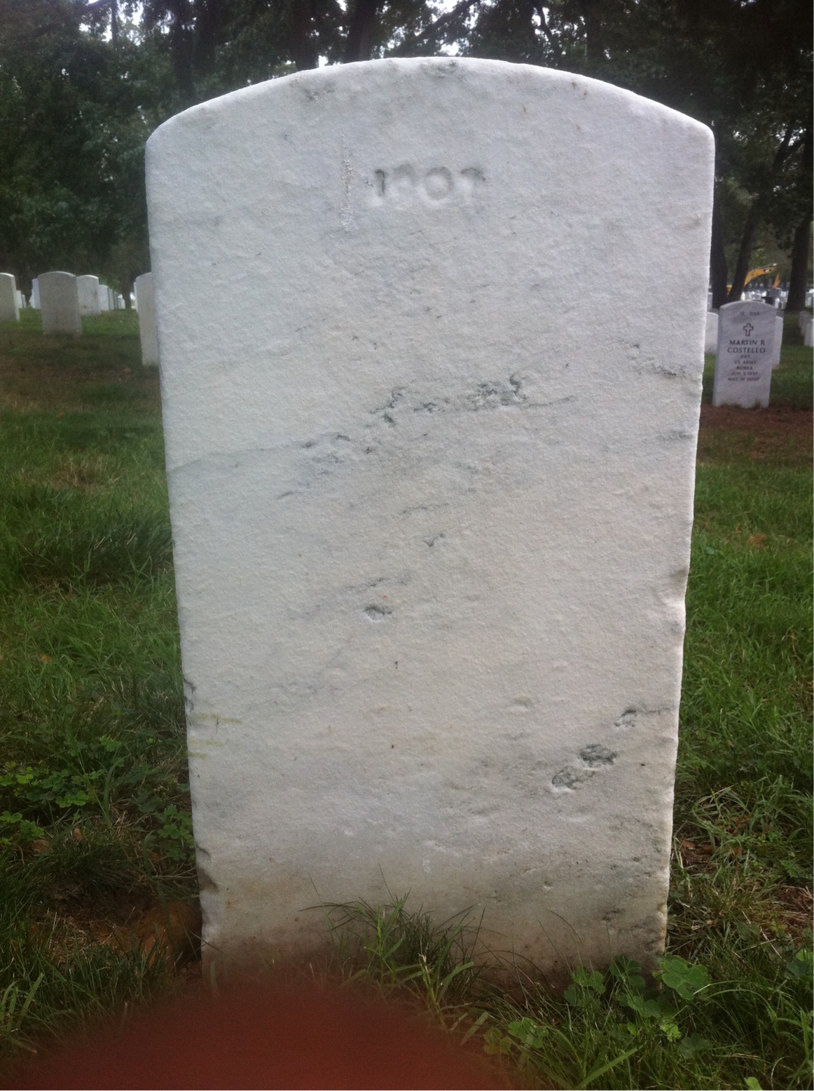 Back of headstone — Edwin Mills