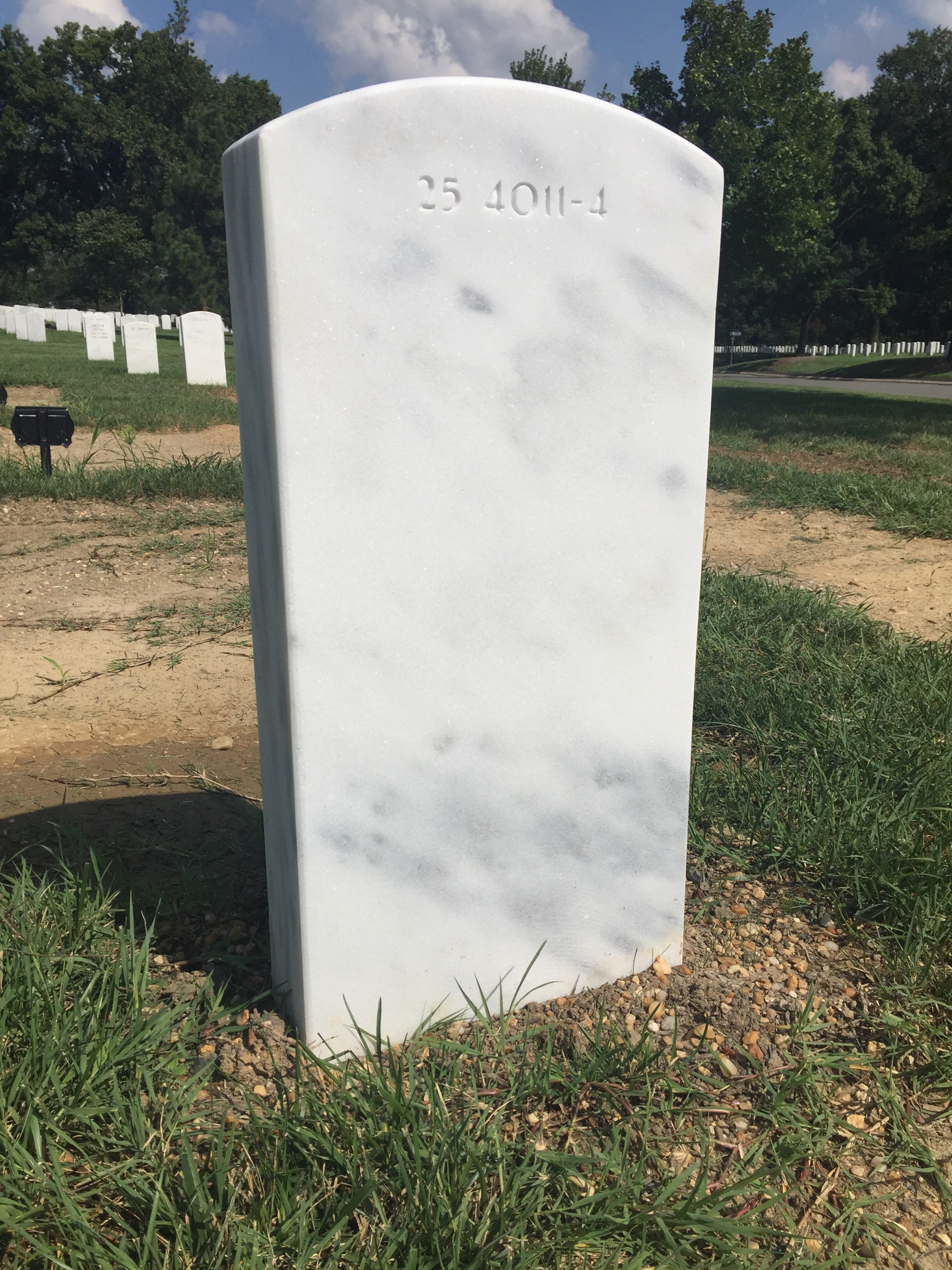 Back of headstone — Jack Dalton Barnes