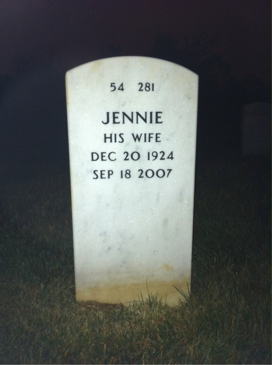 Back of headstone — Edwin Kurabieski