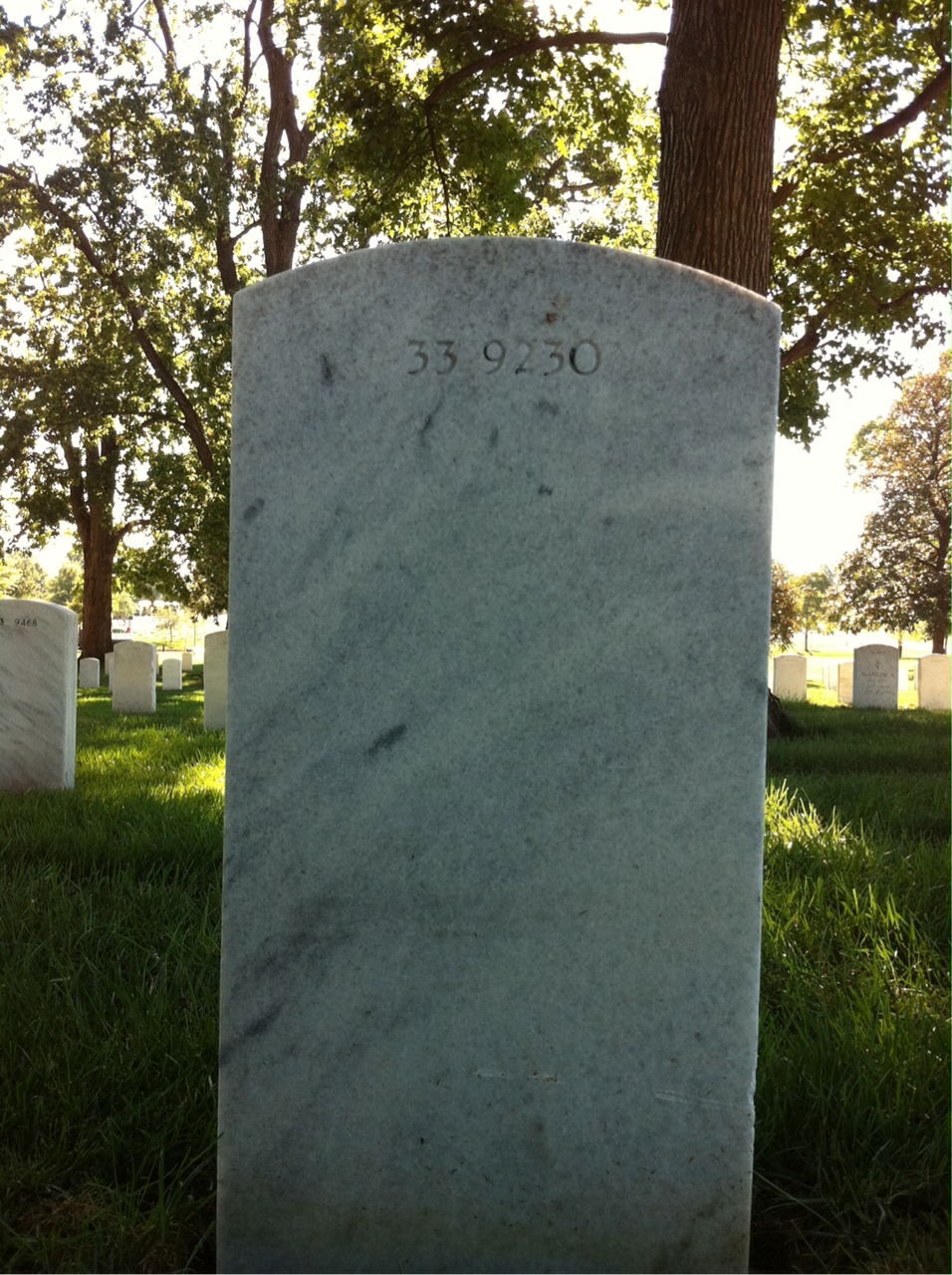 Back of headstone — Wilbur Morton Mayhew
