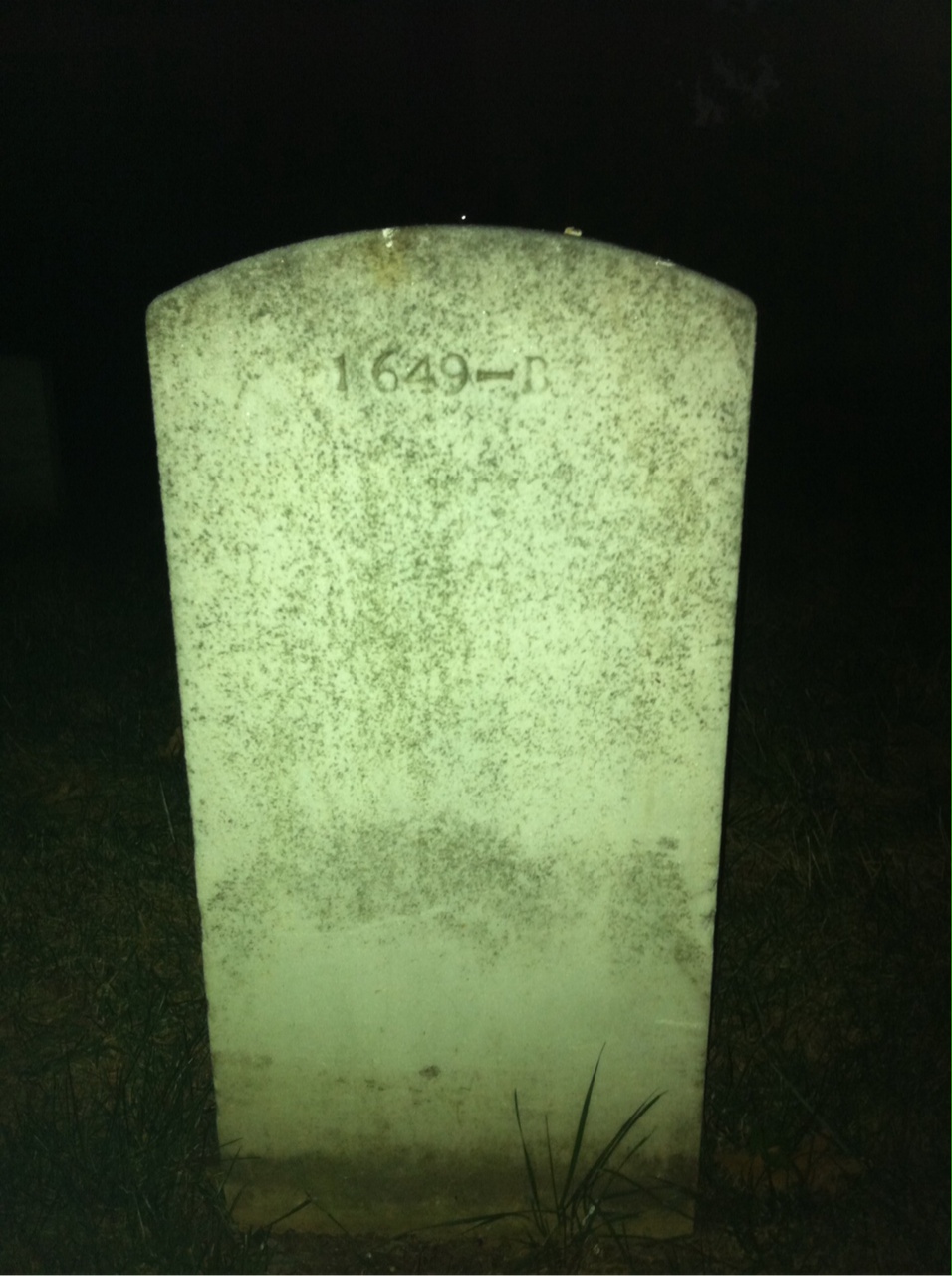 Back of headstone — William H Davis