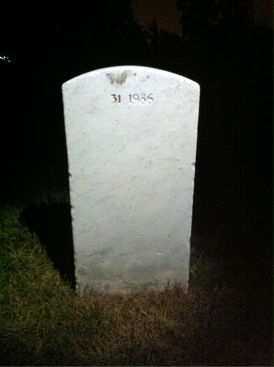 Back of headstone — George Banks