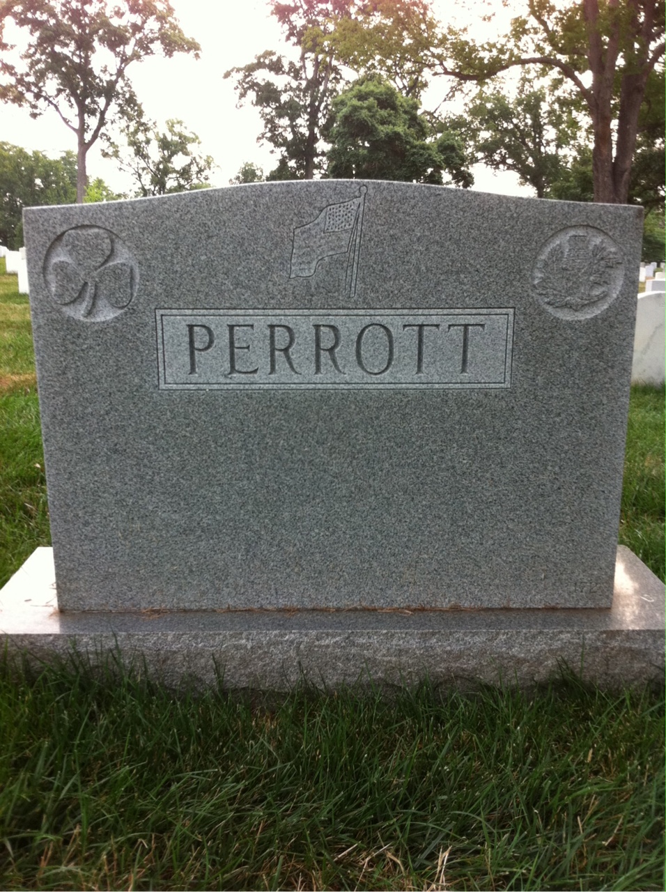 Back of headstone — Thomas A Perrott