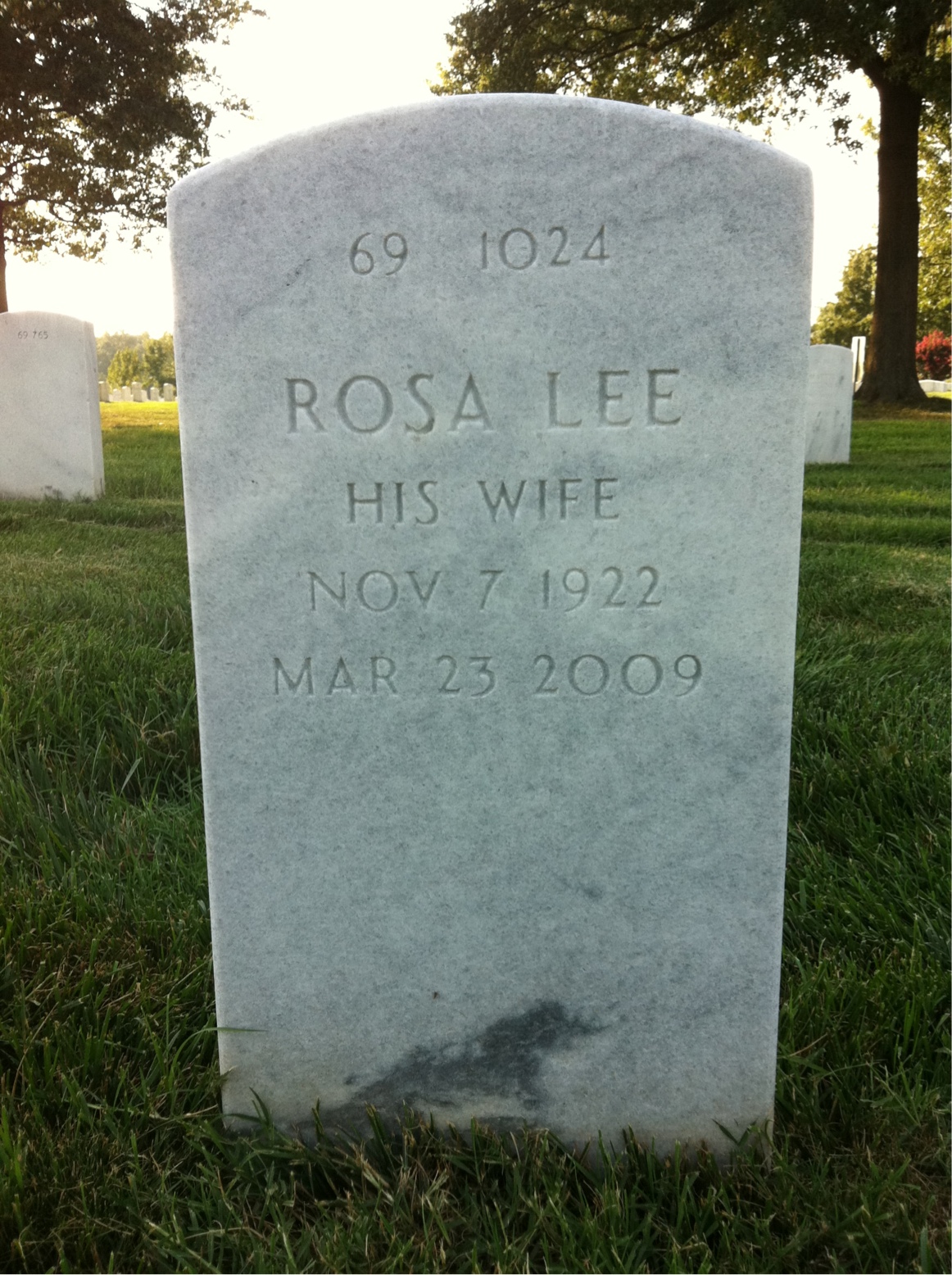 Back of headstone — Francis Mackey