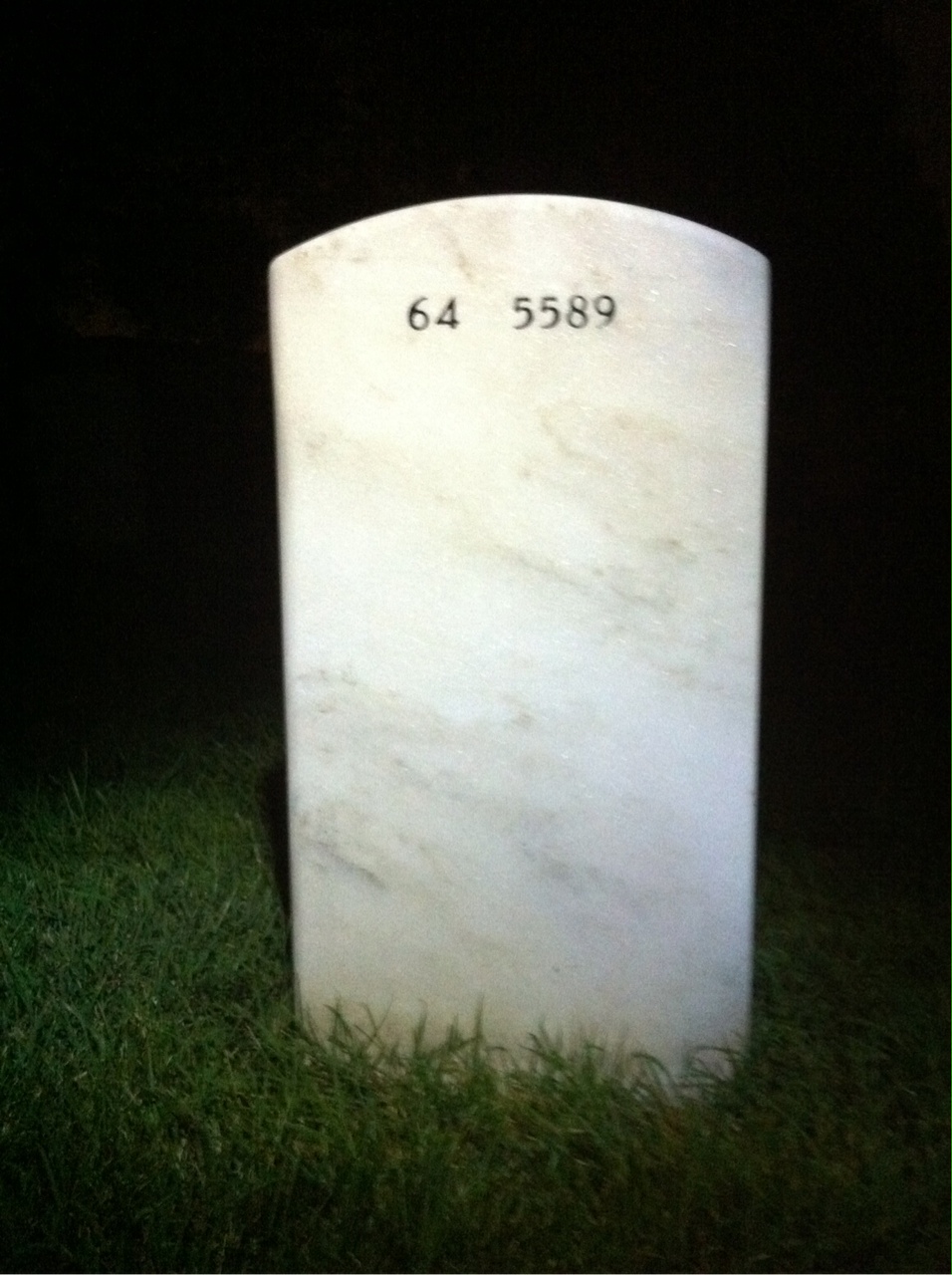 Back of headstone — William Houk