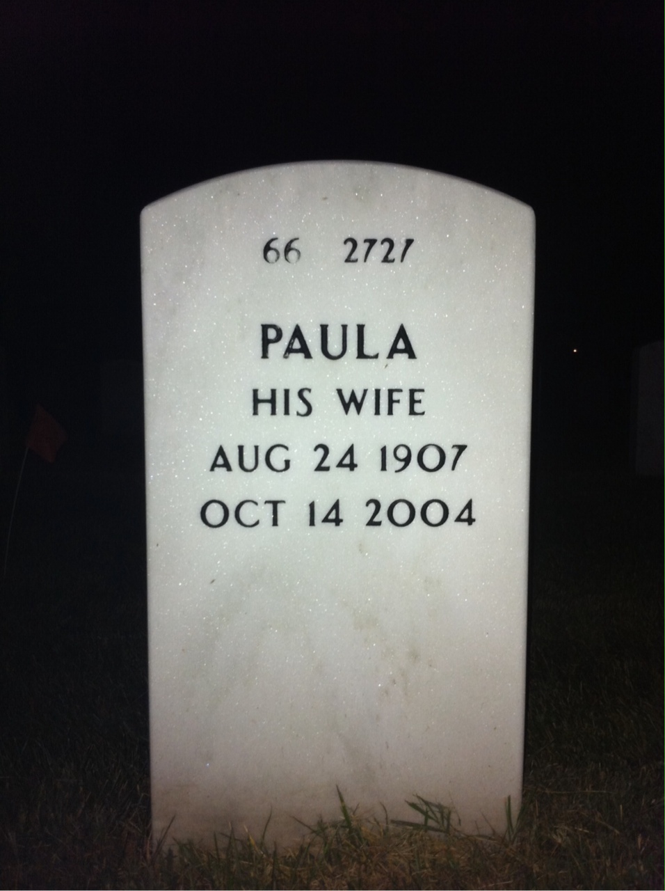 Back of headstone — Ralph Hamilton