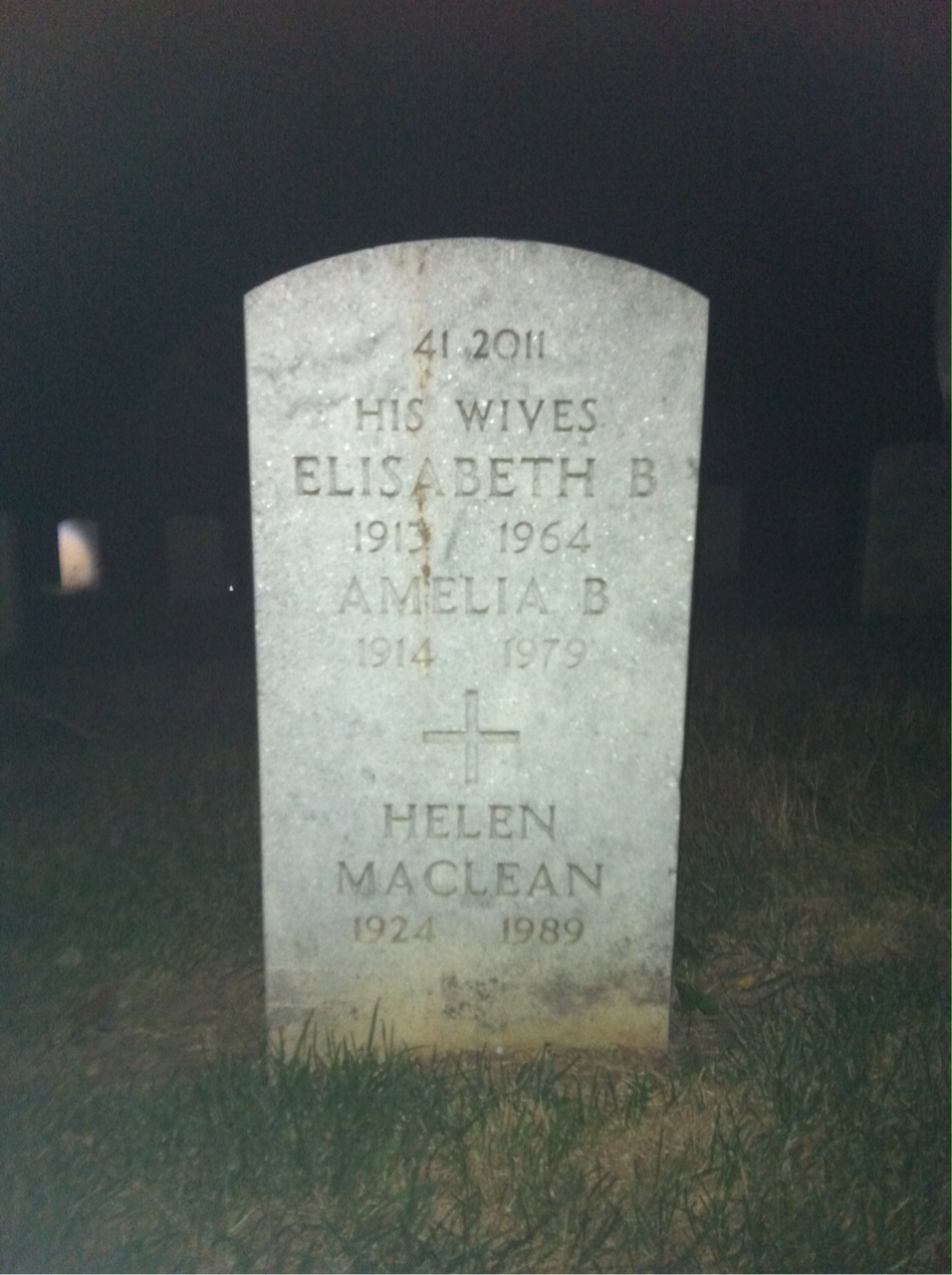 Back of headstone — Amelia Bartle