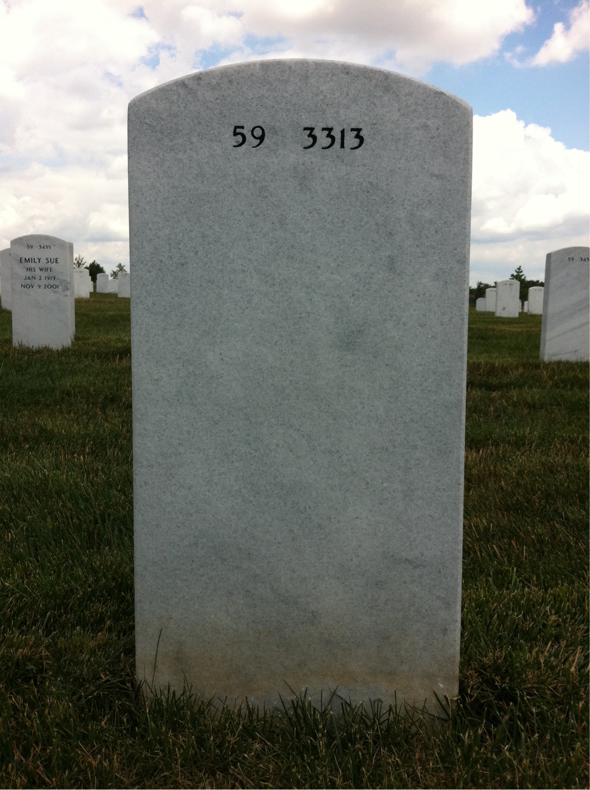 Back of headstone — Henry French